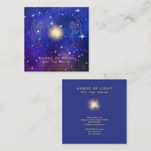 *~*エネルギーは軽い宇宙に宇宙星を渡します スクエア名刺 (正面/裏面)