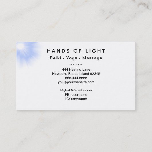 *~*エネルギーは霊気に治療の軽い星を渡します 名刺 (裏面)