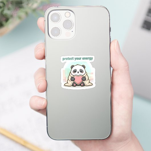 エネルギーを守ろう – かわいいパンダのセルフケア シール (スマートフォン)