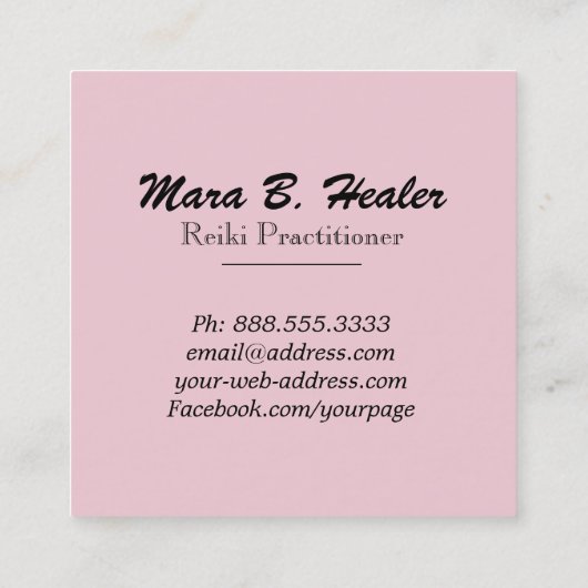 エネルギーを放射する*~*の金ゴールドホイルの霊気の治療手 スクエア名刺 (裏面)