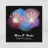 エネルギーを放射する*~*の金ゴールドホイルの霊気の治療手 スクエア名刺 (正面)