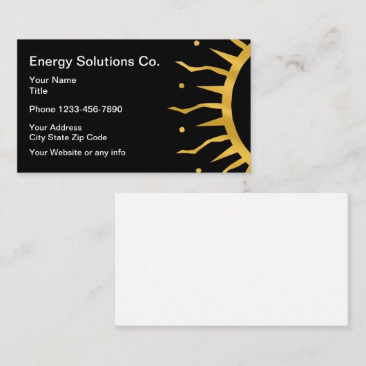 エネルギーテーマの日曜日光線 名刺 (正面/裏面)