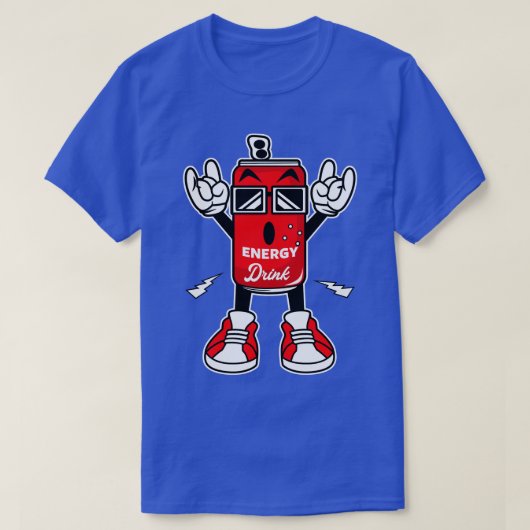 エネルギードリンクのロックアンドロール漫画 Tシャツ (デザイン正面)