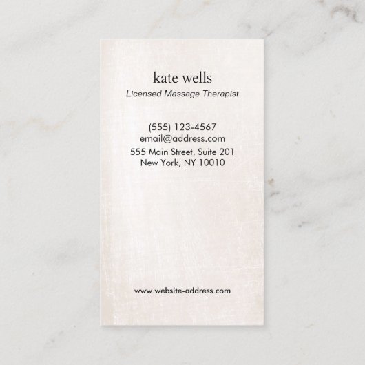 エネルギーヒーラーとヨガ先生ヘナハンド 名刺 (裏面)