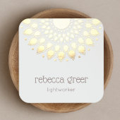 エネルギーヒーラーイエロー金ゴールドフローラロータスマンダラ スクエア名刺