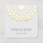 エネルギーヒーラーイエロー金ゴールドフローラロータスマンダラ スクエア名刺 (正面)