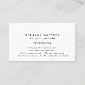 エネルギーヒーラーカウンセラーロータスダスティバラ勾配 名刺 (裏面)