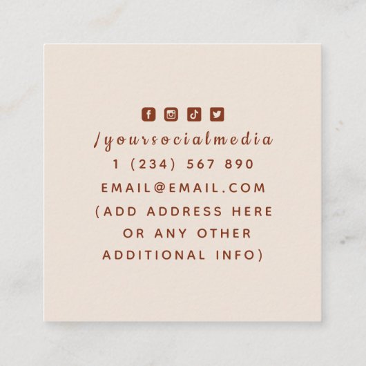 エネルギーヒーラーコズミックスネークサイキック占い師 スクエア名刺 (裏面)