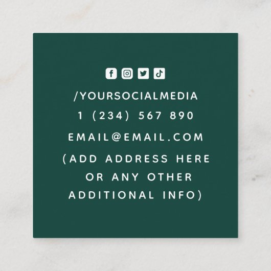 エネルギーヒーラースピリチュアルラインアールデコ霊気マスター スクエア名刺 (裏面)