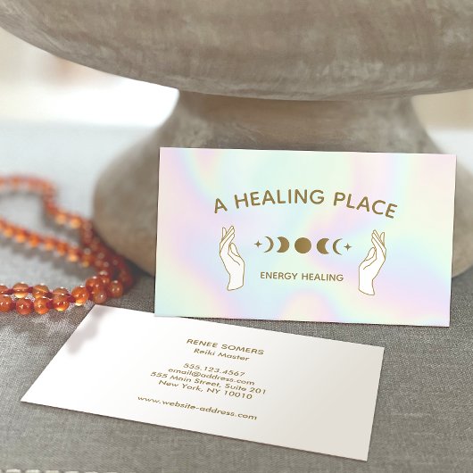 エネルギーヒーラーホログラフィックハンドムーン相 名刺