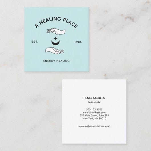 エネルギーヒーラームーン&スターズ スクエア名刺 (正面/裏面)