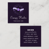 エネルギーヒーラー占い占い占い神秘的ダークパープル スクエア名刺 (正面/裏面)