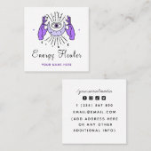 エネルギーヒーラー占い師の魔法の手&目 スクエア名刺 (正面/裏面)