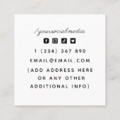 エネルギーヒーラー占い師の魔法の手&目 スクエア名刺 (裏面)