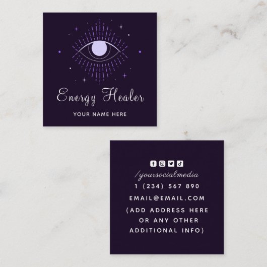 エネルギーヒーラー占い師マジカルアイスターズ スクエア名刺 (正面/裏面)