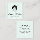 エネルギーヒーラー占い師ミスティックハンドソーシャル スクエア名刺 (正面/裏面)