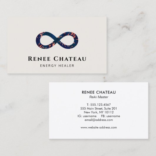 エネルギーヒーラー、インフィニティ入漁権シンボル 名刺 (正面/裏面)