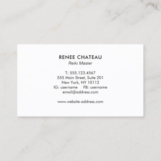 エネルギーヒーラー、インフィニティ入漁権シンボル 名刺 (裏面)