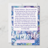 エネルギーフラットカード洗浄用汚れ祈りの言葉 招待状 (裏面)