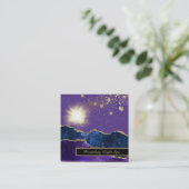 *~*エネルギーボールのAgate淡紫金ゴールド スクエア名刺 (スタンド正面)