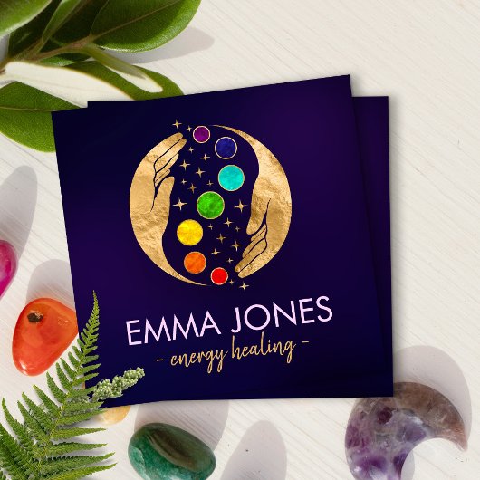 エネルギー修復の手 – チャクラ スクエア名刺