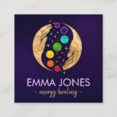 エネルギー修復の手 – チャクラ スクエア名刺 (正面)