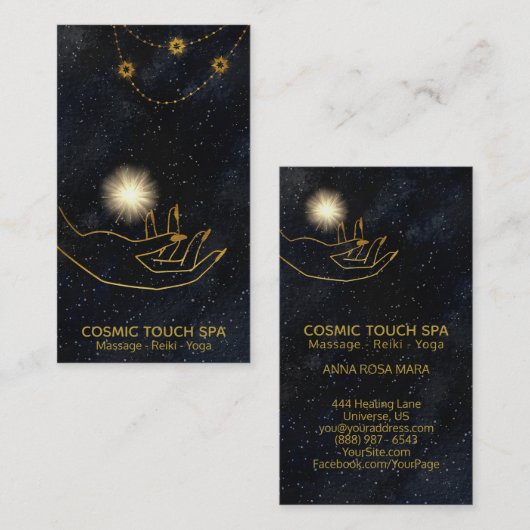 *~*エネルギー修復金ゴールド宇宙手星 名刺 (正面/裏面)
