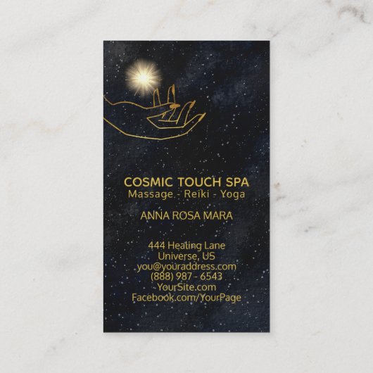 *~*エネルギー修復金ゴールド宇宙星手 名刺 (裏面)