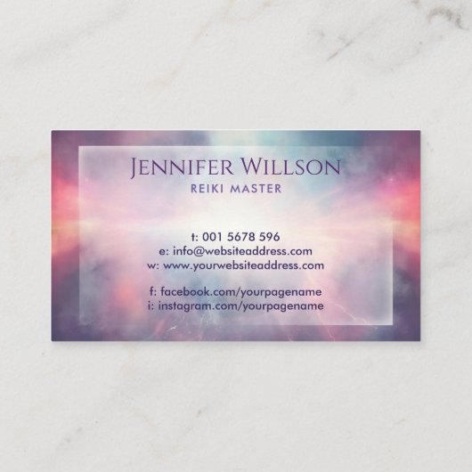 エネルギー修復 – 霊気 – 無限 名刺 (裏面)