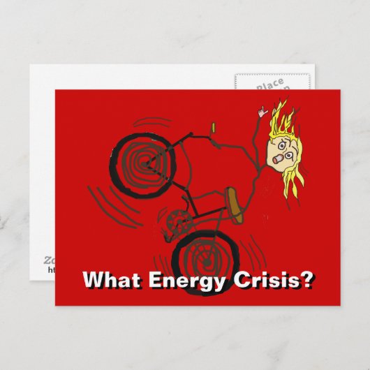 エネルギー危機とは?自転車に乗れ! ポストカード (正面/裏面)