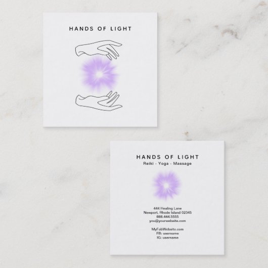 *~*エネルギー手球|の霊気の治療ライト スクエア名刺 (正面/裏面)