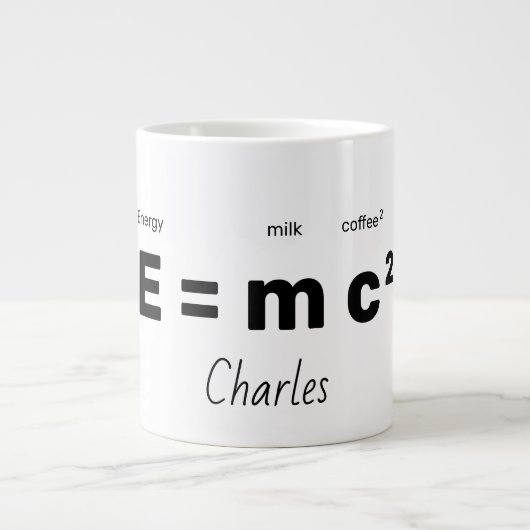 エネルギー方程式のマグ ジャンボコーヒーマグカップ (正面)