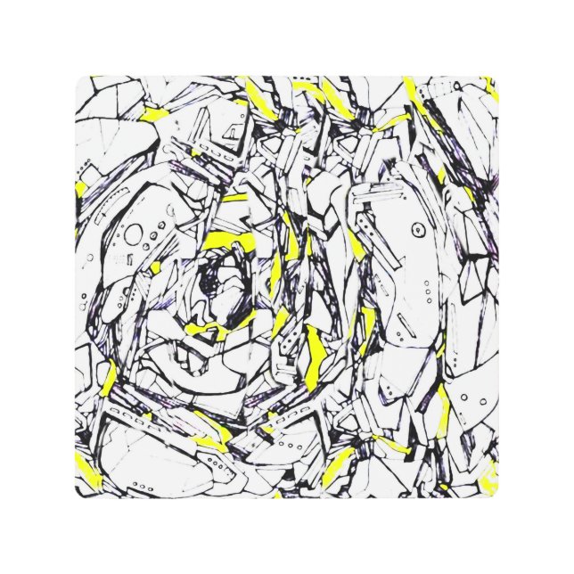 エネルギー格子抽象芸術メタルアート メタルプリント (正面)