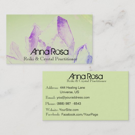 *~*エネルギー治療の霊気の水晶ヨガの霊気のマスター 名刺 (正面/裏面)