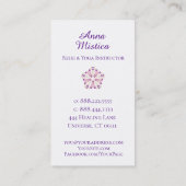 *~*エネルギー治療師の霊気のマッサージのヨガの曼荼羅 名刺 (裏面)