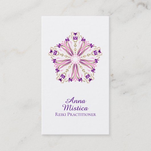 *~*エネルギー治療師の霊気のマッサージのヨガの曼荼羅 名刺 (正面)
