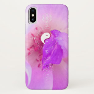 *~*エネルギー治療師の霊気のヨガのばら色の陰陽 iPhone X ケース