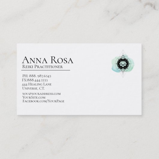 *~*エネルギー治療師の霊気のヨガのマッサージの黙想 名刺 (裏面)