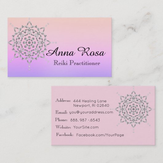 *~*エネルギー治療師の霊気のヨガのマッサージの黙想 名刺 (正面/裏面)