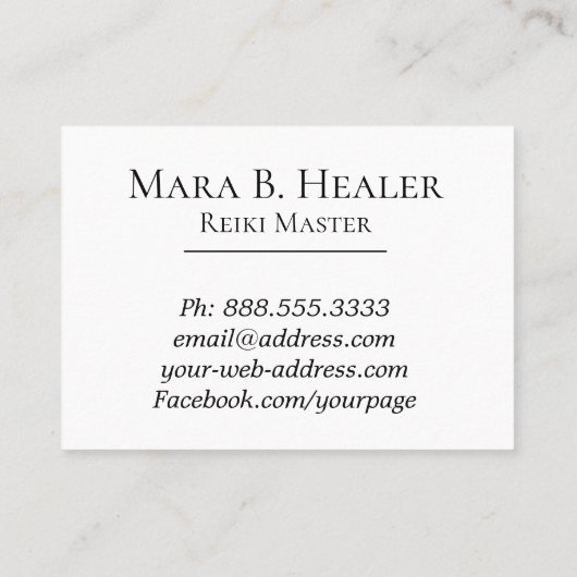 *~*エネルギー治療師の霊気の従業者かマスター 名刺 (裏面)