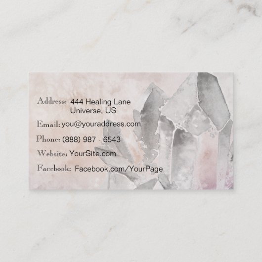 *~*エネルギー治療師の霊気の水晶ヨガの霊気のマスター 名刺 (裏面)