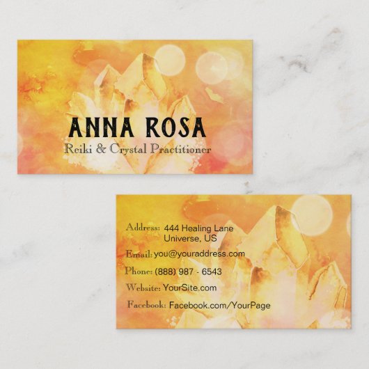 *~*エネルギー治療師の霊気の水晶ヨガの霊気のマスター 名刺 (正面/裏面)