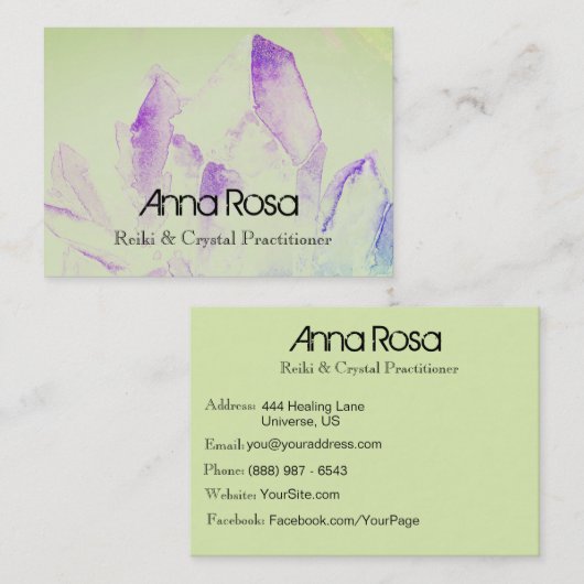 *~*エネルギー治療師の霊気の水晶ヨガの霊気のマスター 名刺 (正面/裏面)