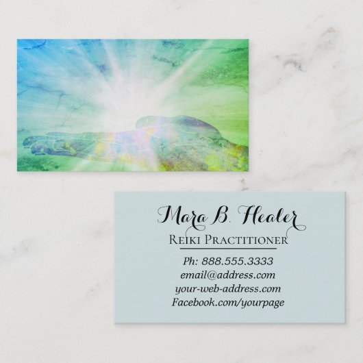 *~*エネルギー治療師治療手の光線 名刺 (正面/裏面)