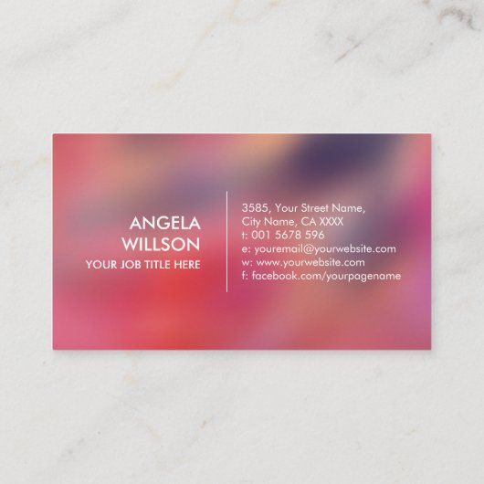 エネルギー火炎抽象芸術 名刺 (裏面)