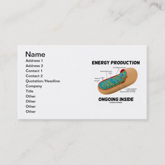 エネルギー生産の進行中の内部(Mitochondrion) 名刺 (正面)