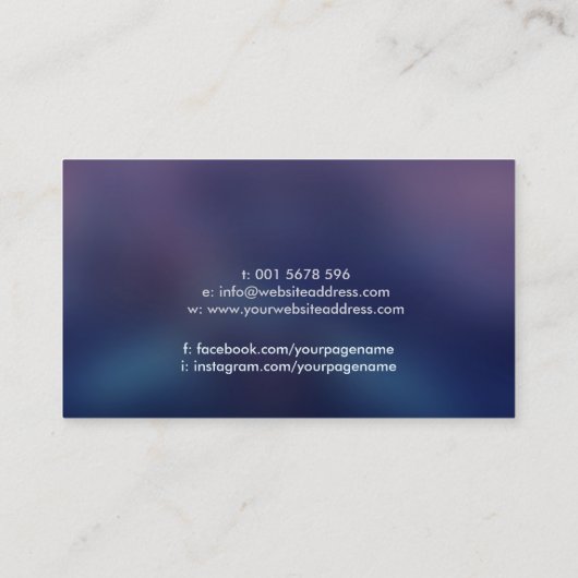 エネルギー癒し – 霊気チョクレイ電源シンボル 名刺 (裏面)