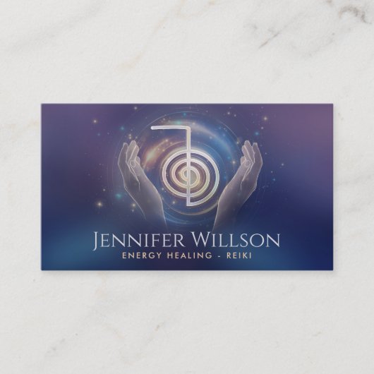 エネルギー癒し – 霊気チョクレイ電源シンボル 名刺 (正面)