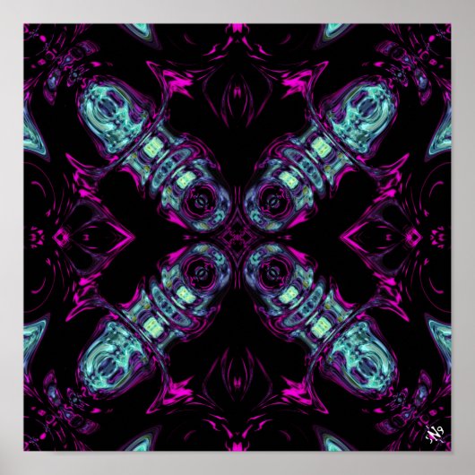 エネルギー発生器(カラフル抽象芸術パターン) v1 ポスター (正面)