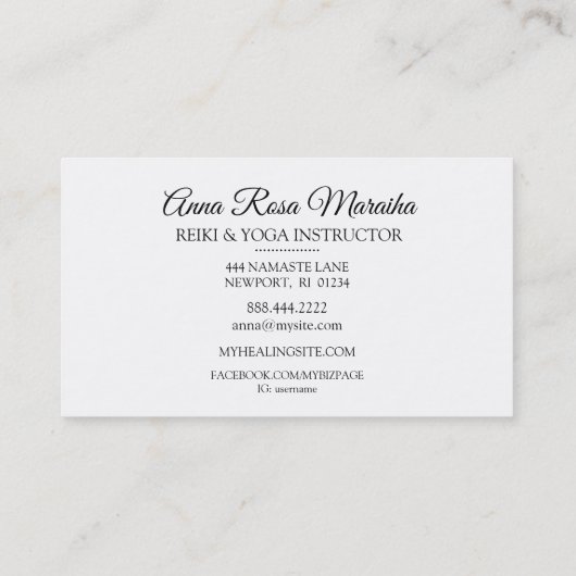 *~*エネルギー線の癒しのバーストが輝く霊気 名刺 (裏面)